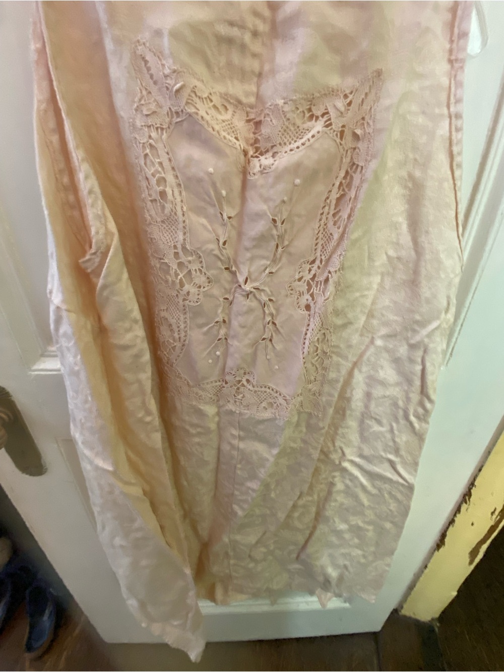 Women’s Sleeveless Drawstring dress- Light Peach - Picture 4 of 5